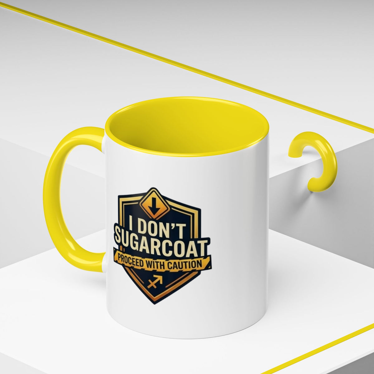 Sagittarius I Don't Sugarcoat Coffee Mug — Bold 'Proceed With Caution' Accent Mug