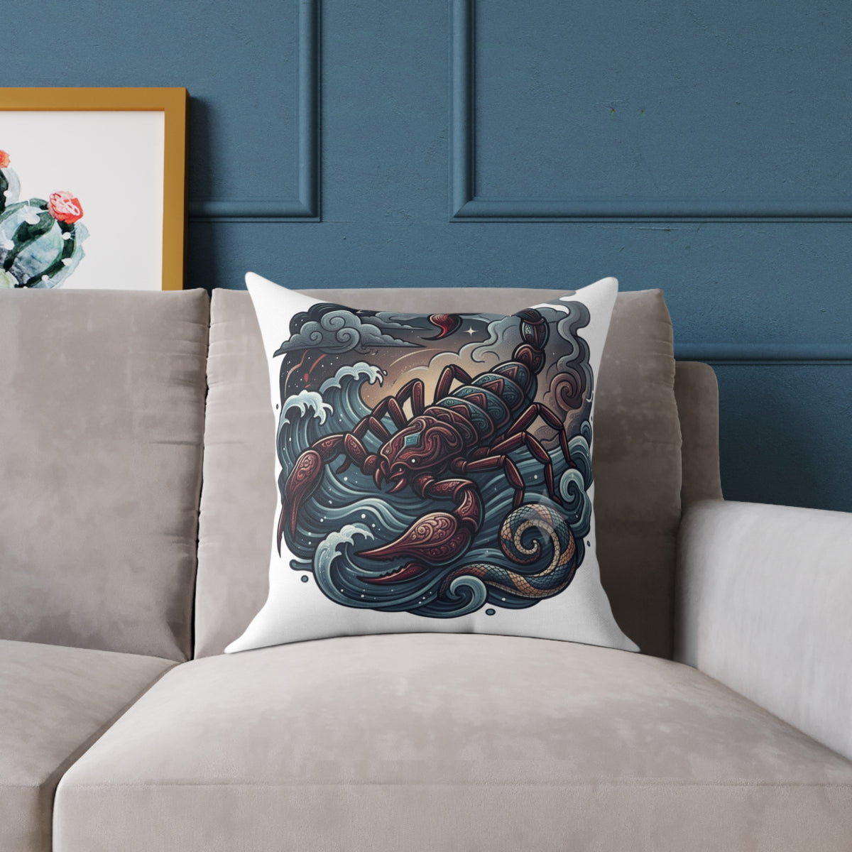 Scorpio Zodiac Square Poly Canvas Pillow
