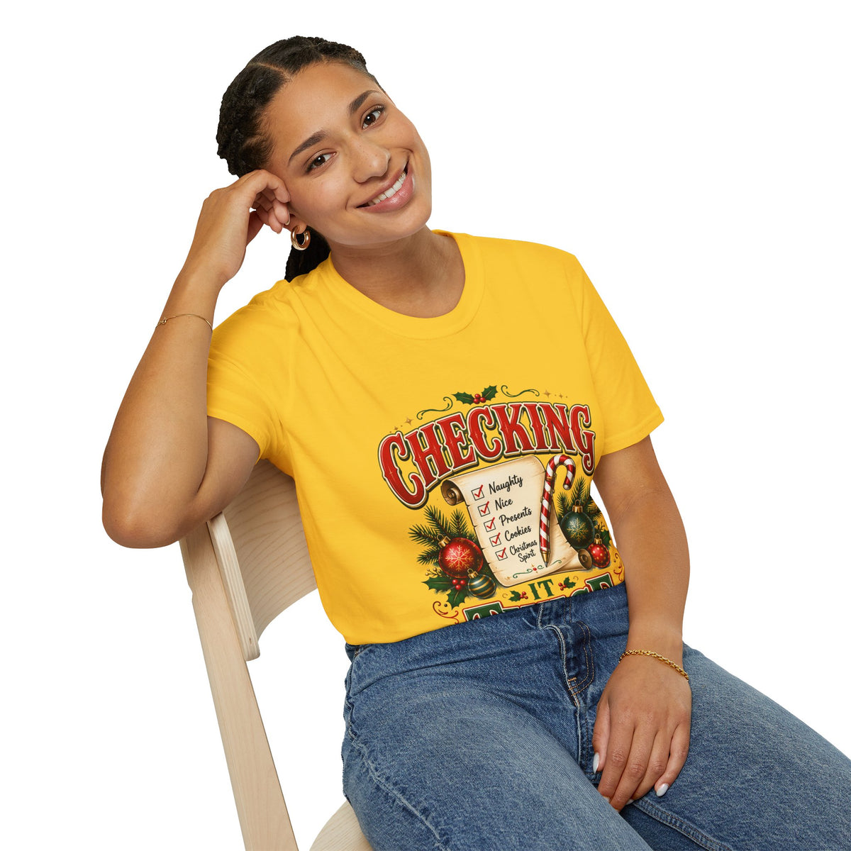 Checking It Twice Christmas T-Shirt — Naughty or Nice Holiday Tee