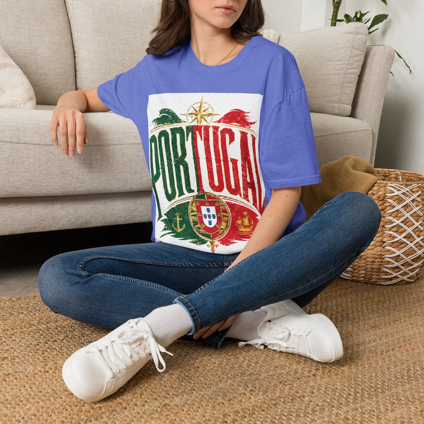 Portugal Vintage Compass T-Shirt — Retro Portuguese Flag Travel Tee