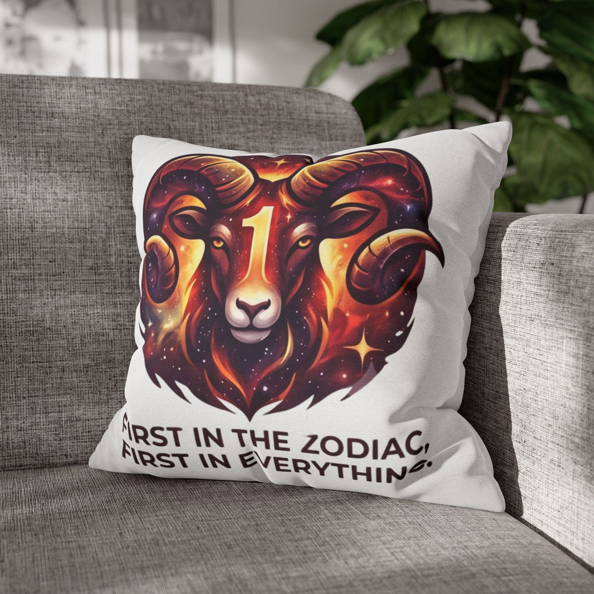 Aries Pillowcase Aries Zodiac Pillow — "First in the Zodiac, First in Everything" Decorative Throw Pillow