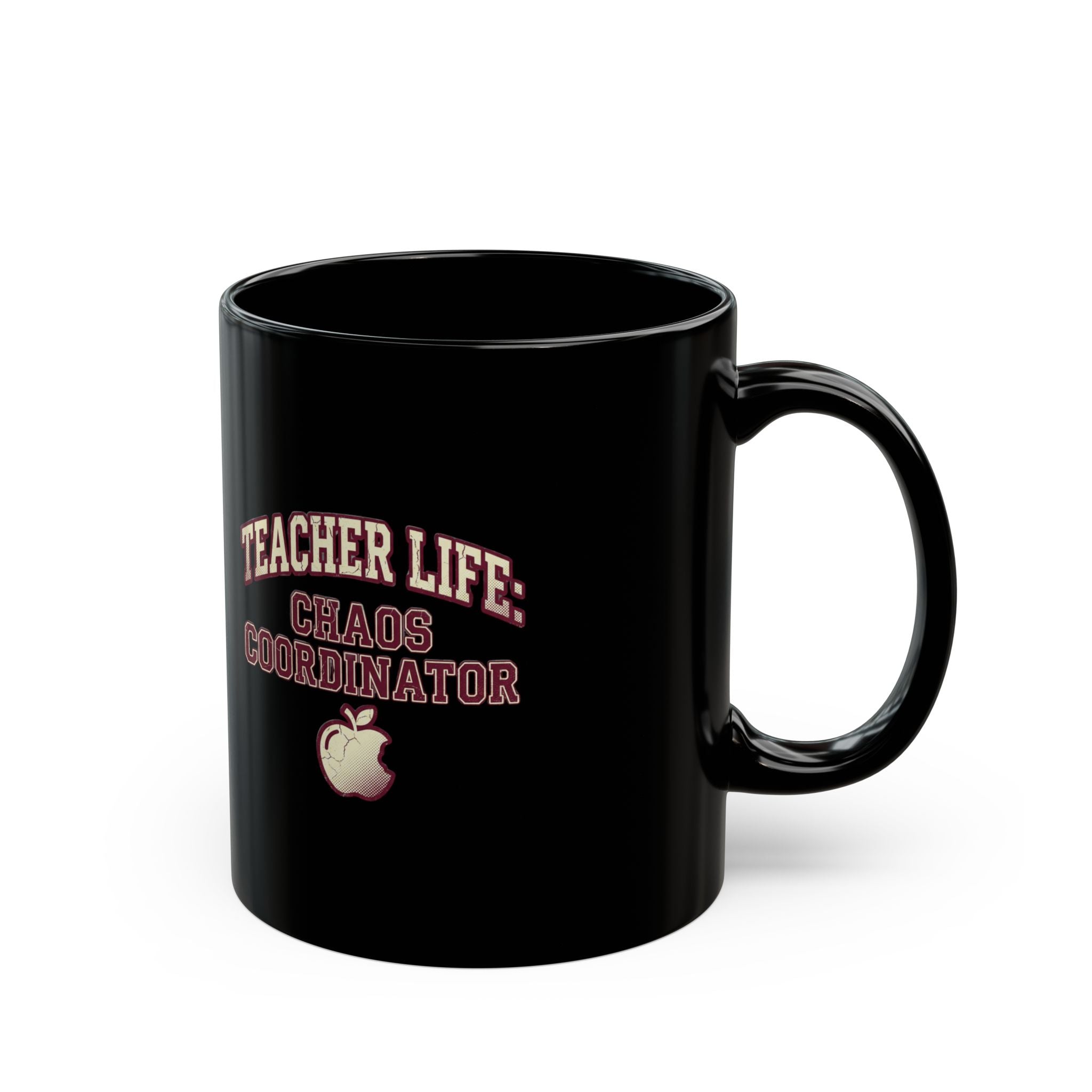 Funny  Teacher Life Mug - "Chaos Coordinator" Black Coffee Cup, Funny Gift for Teachers