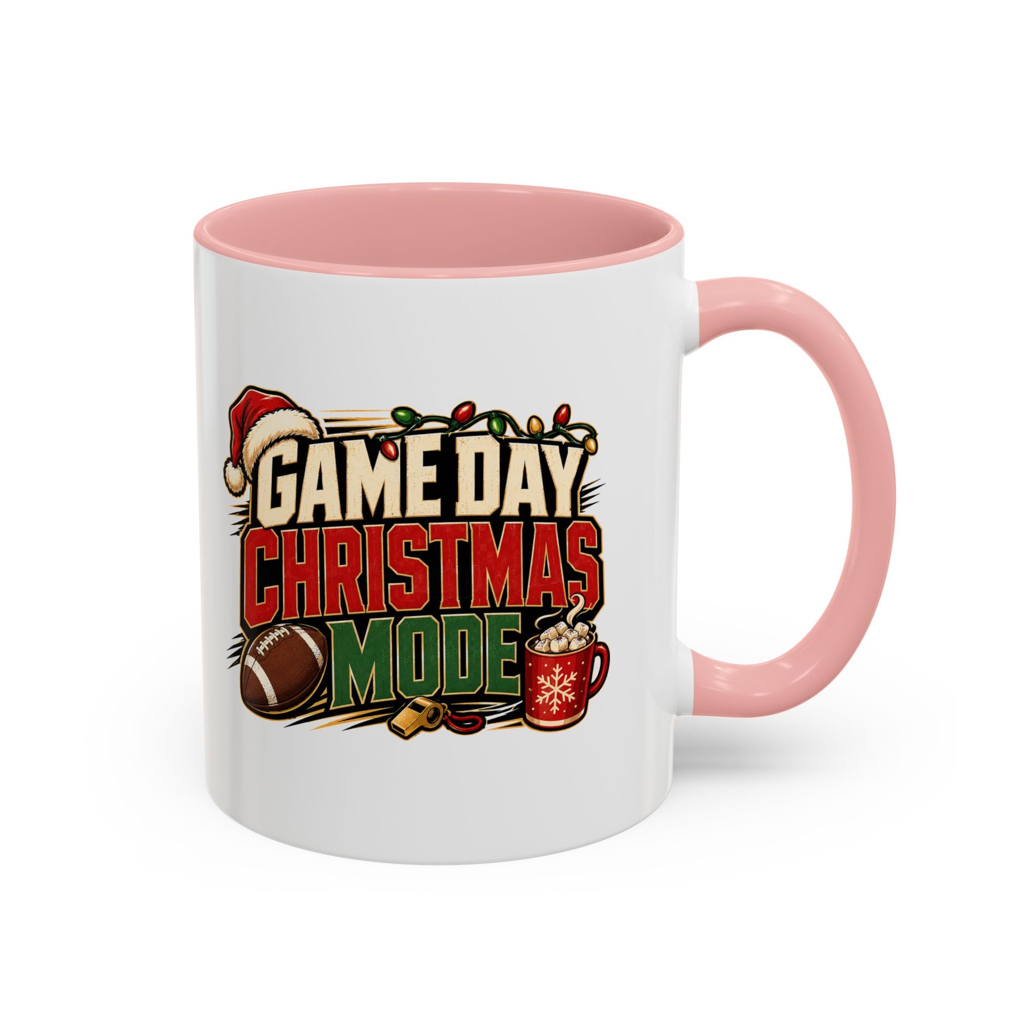Modern Day Christmas Game Day Christmas Mode Coffee Mug - Holiday Football Mug (11/15oz)