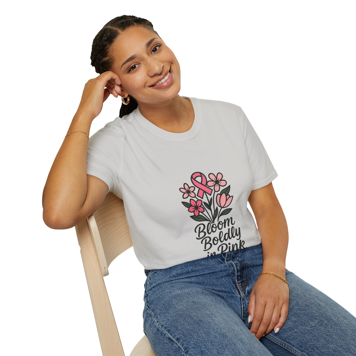 Breast Cancer Awareness T-Shirt — "Bloom Boldly in Pink" Floral Ribbon Tee - Trending Now - October 2026