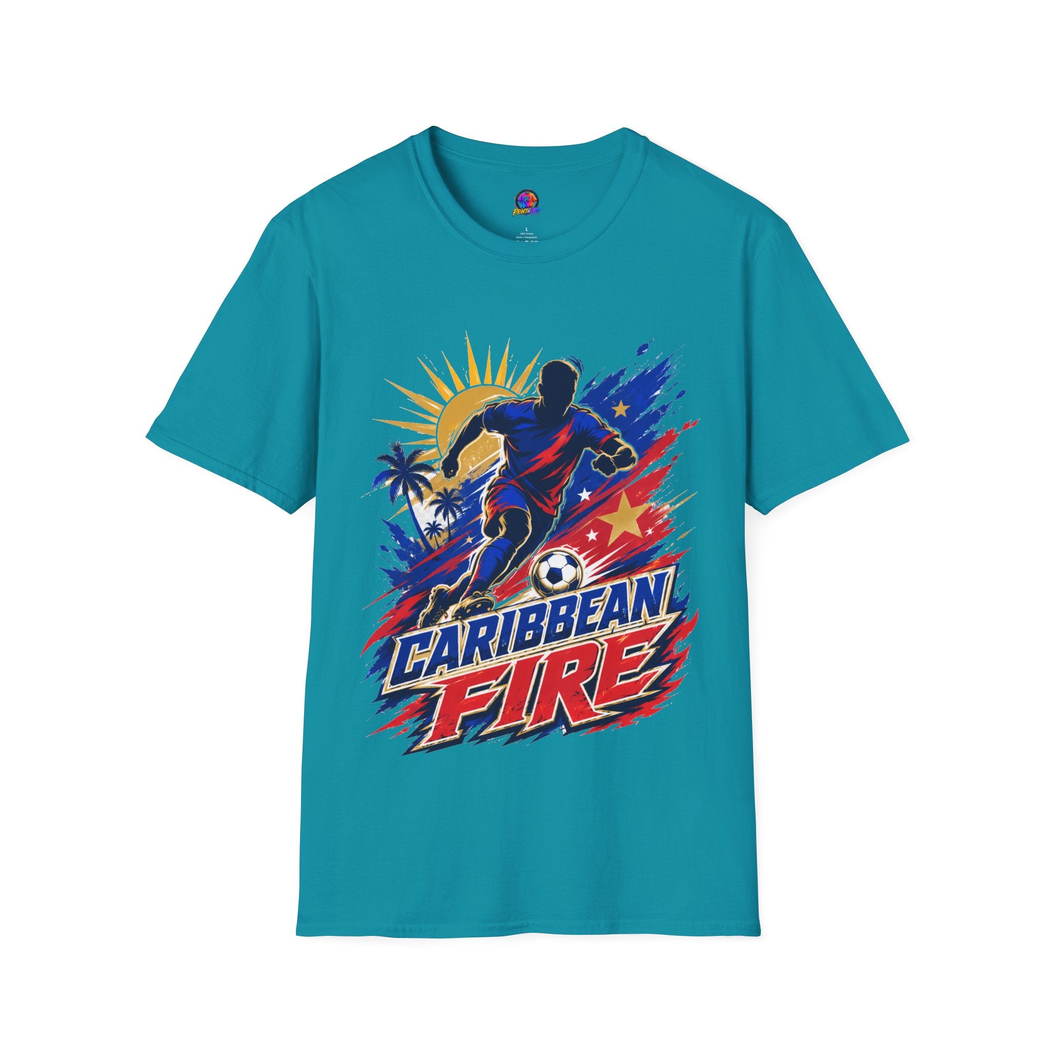 Haiti Soccer T-Shirt — Caribbean Fire Graphic Tee