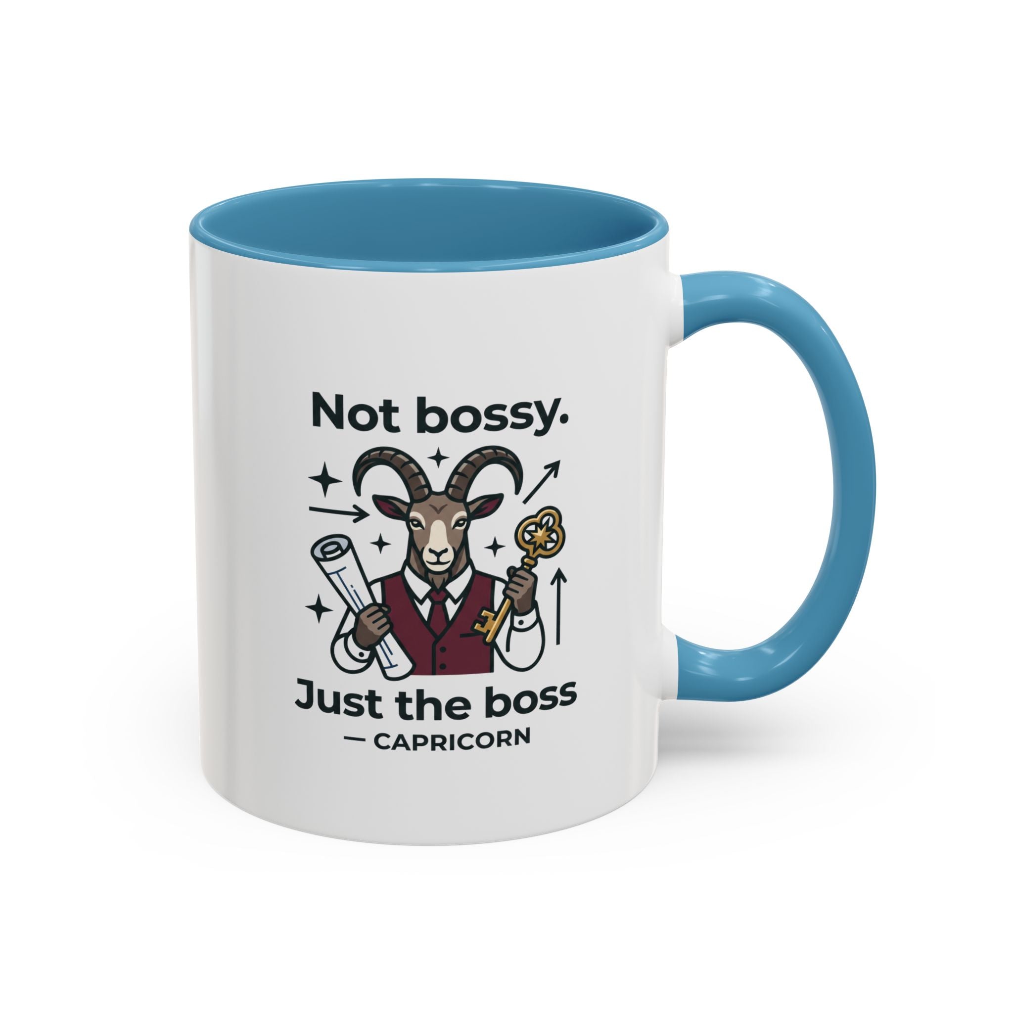 Capricorn Coffee Mug — "Not Bossy, Just the Boss" Zodiac Accent Mug (11/15oz)