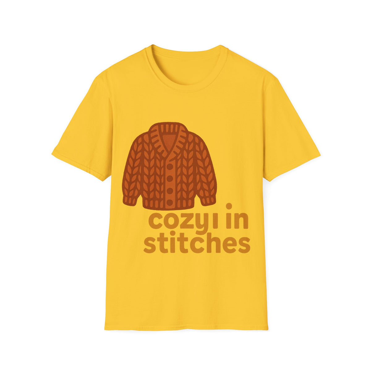 "Cozy In Stitches" Autumn Sweater Tee | Cute Knitting Crochet T-Shirt - Trending Now - September 2026