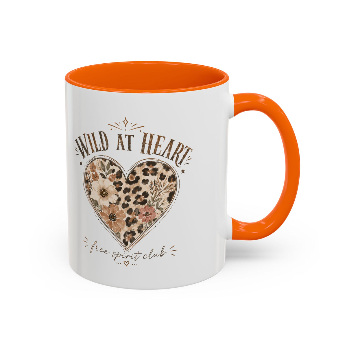 Milo Bailey Dog Dad Mom Wild at Heart Leopard Heart Accent Coffee Mug – Floral Boho