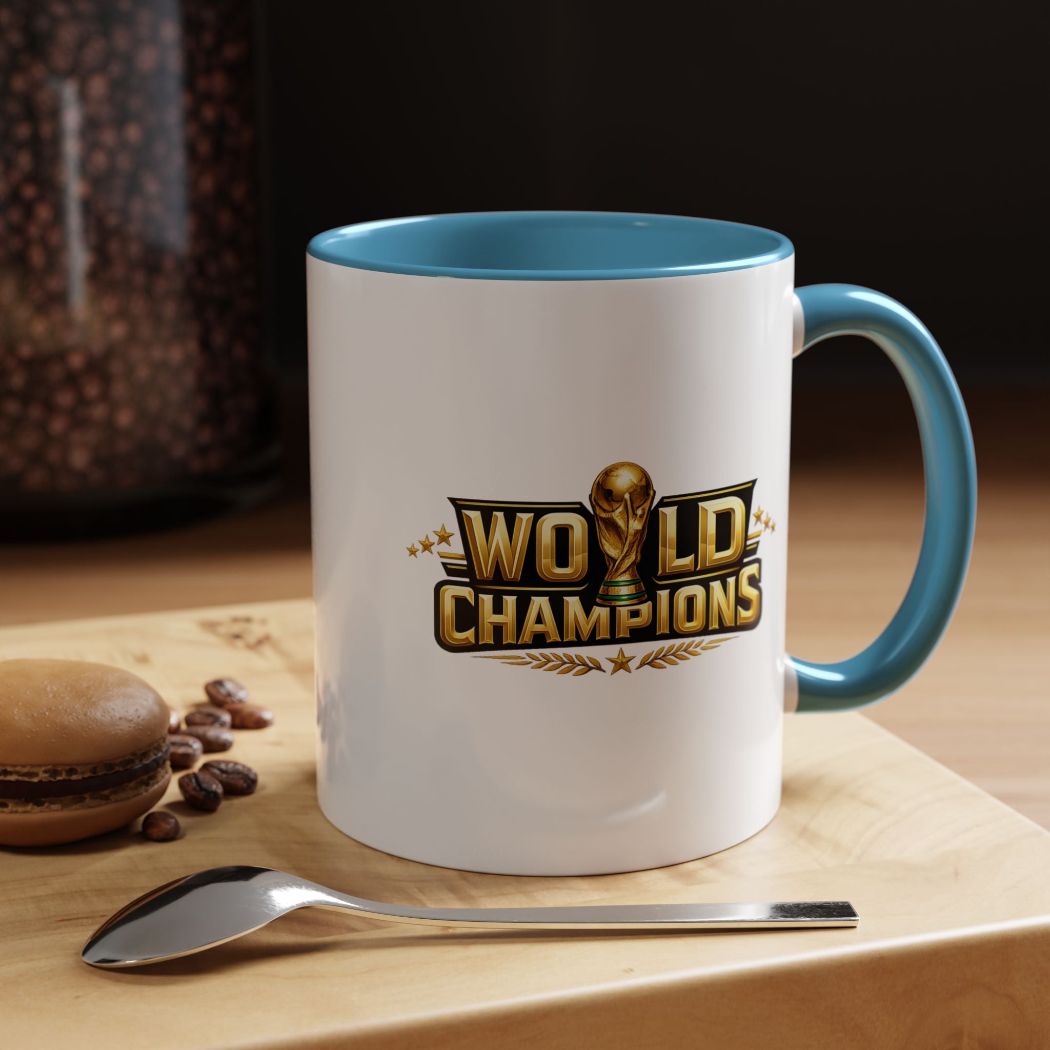World Champions Accent Coffee Mug – Gold Trophy Sports Fan