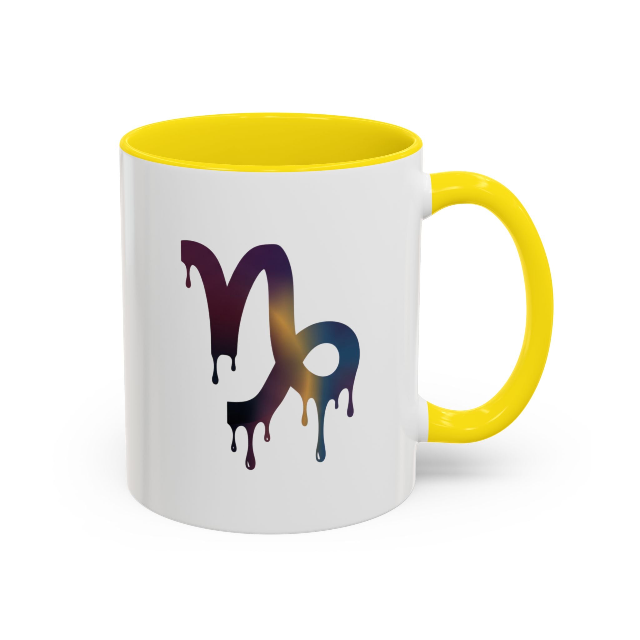 Capricorn Drip Accent Coffee Mug — Zodiac Symbol Gradient