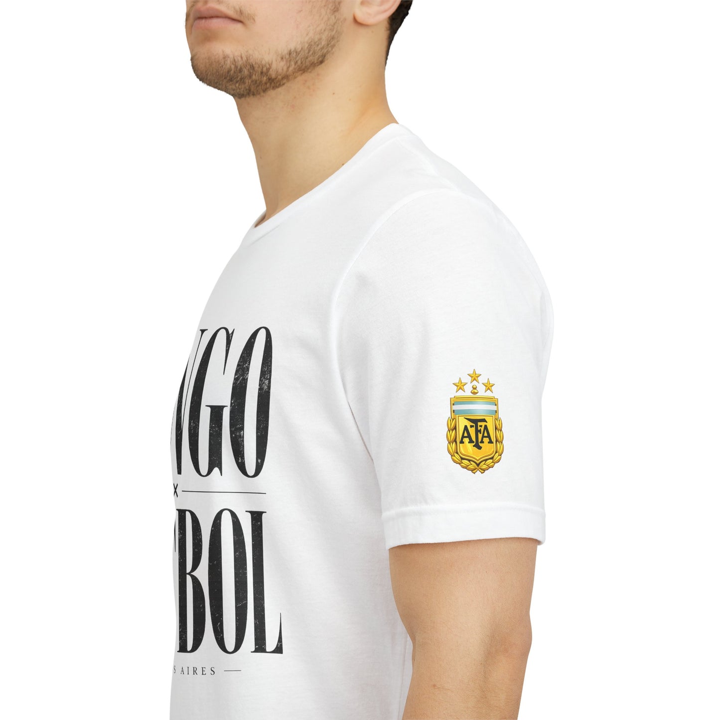 Argentina - Tango y Fútbol Graphic Tee - Bold Serif Soccer & Dance Shirt