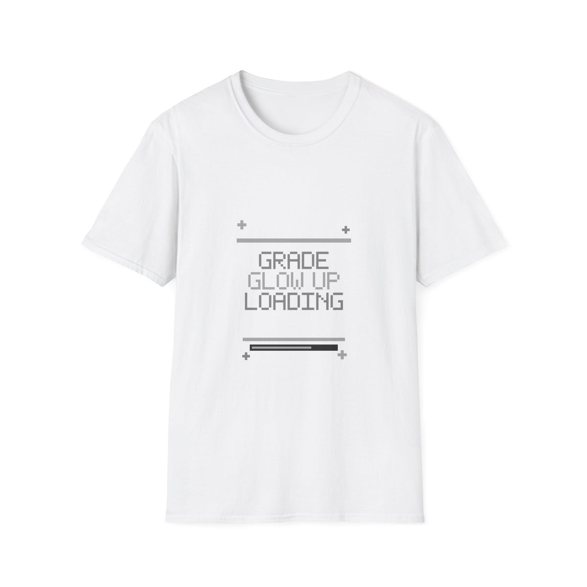 Grade Glow Up Loading Funny Back to School White Graphic Tee - Trending Now - September 2026