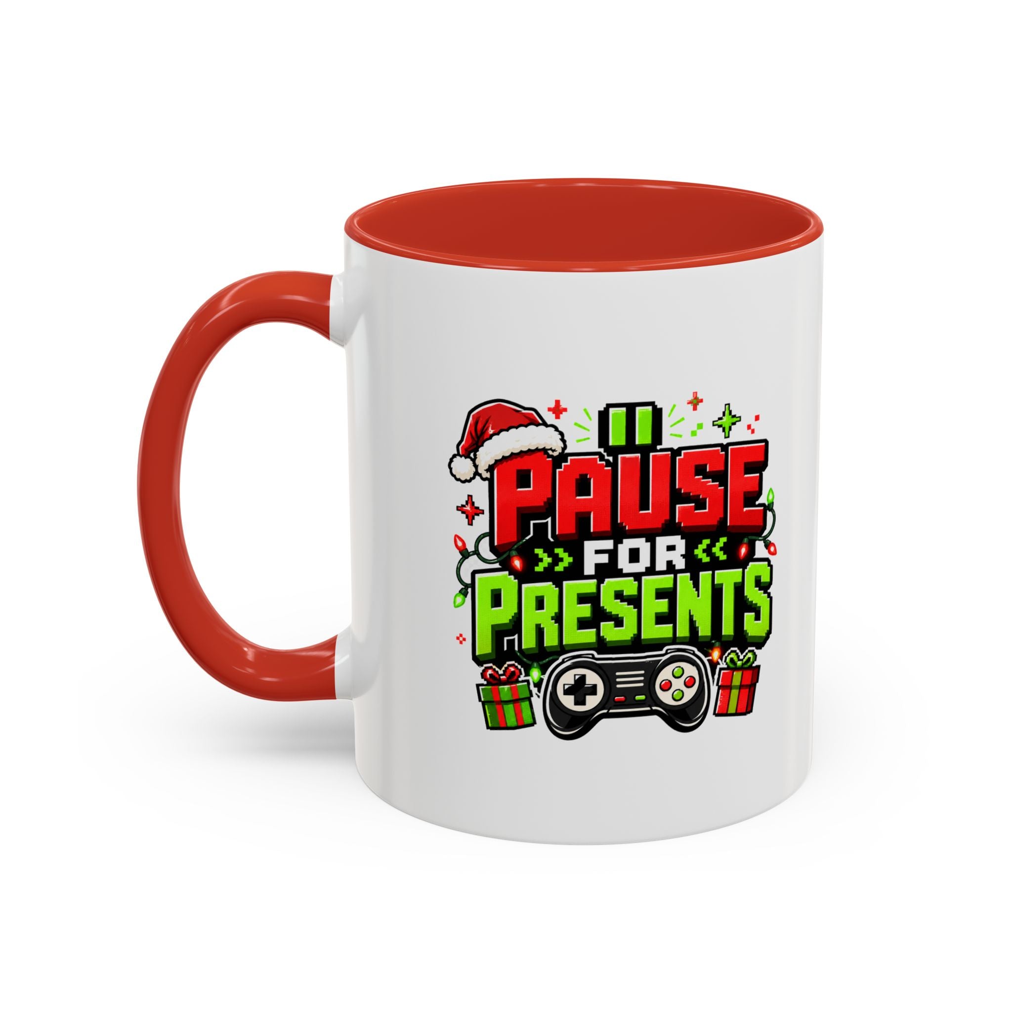 Modern Day Christmas Pause for Presents Christmas Gamer Coffee Mug