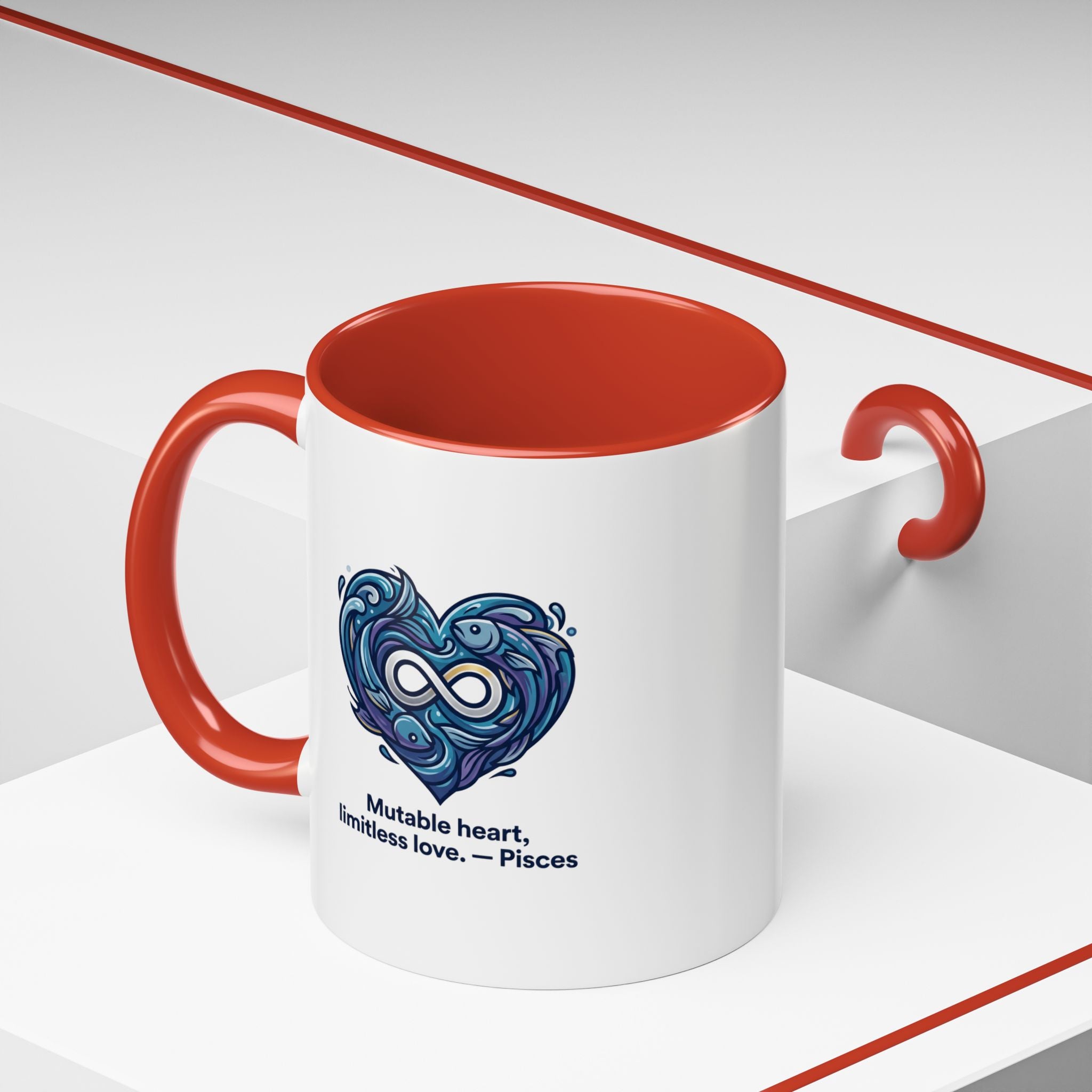 Pisces Heart Coffee Mug — "Mutable heart, limitless love" Zodiac Gift