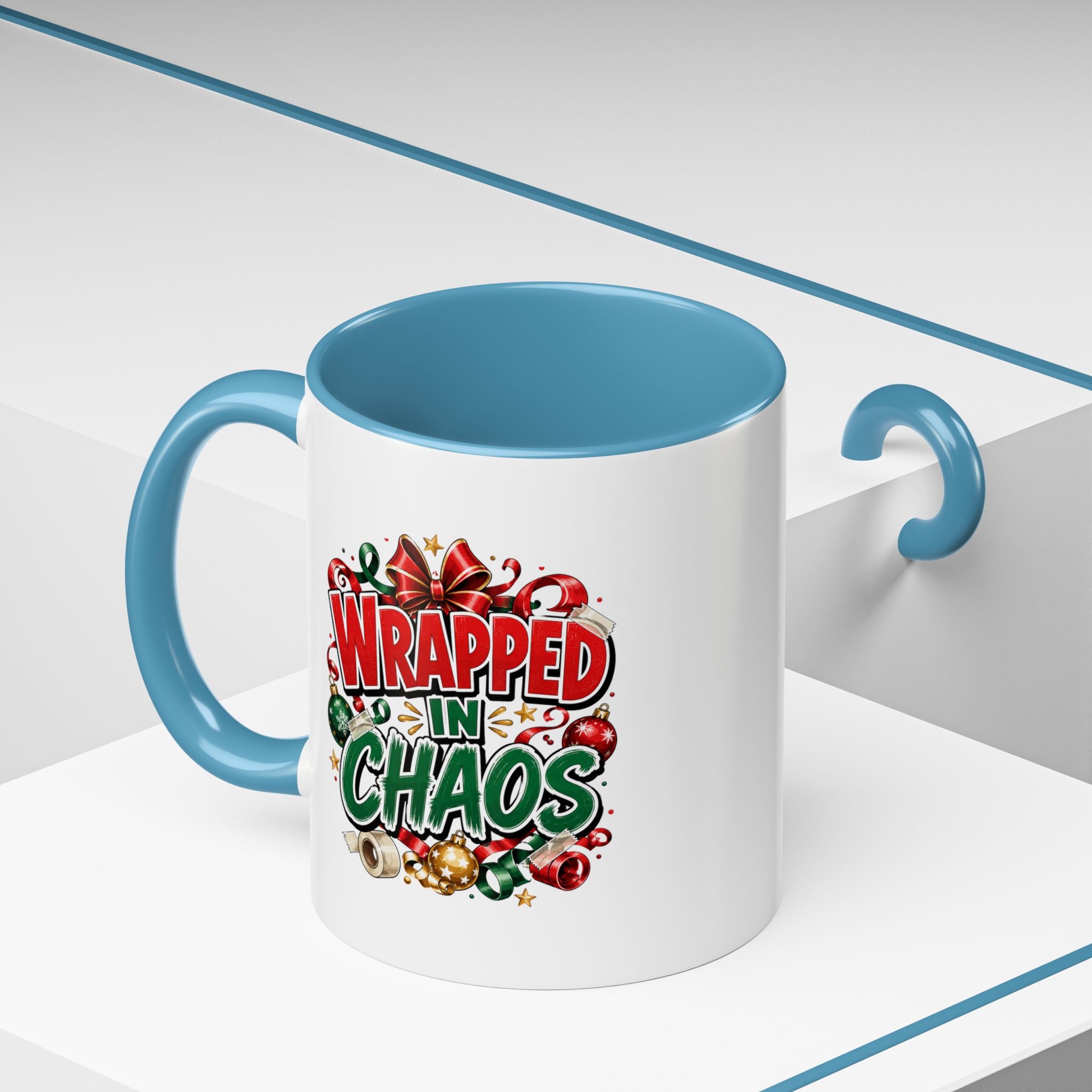 Wrapped in Chaos Christmas Coffee Mug