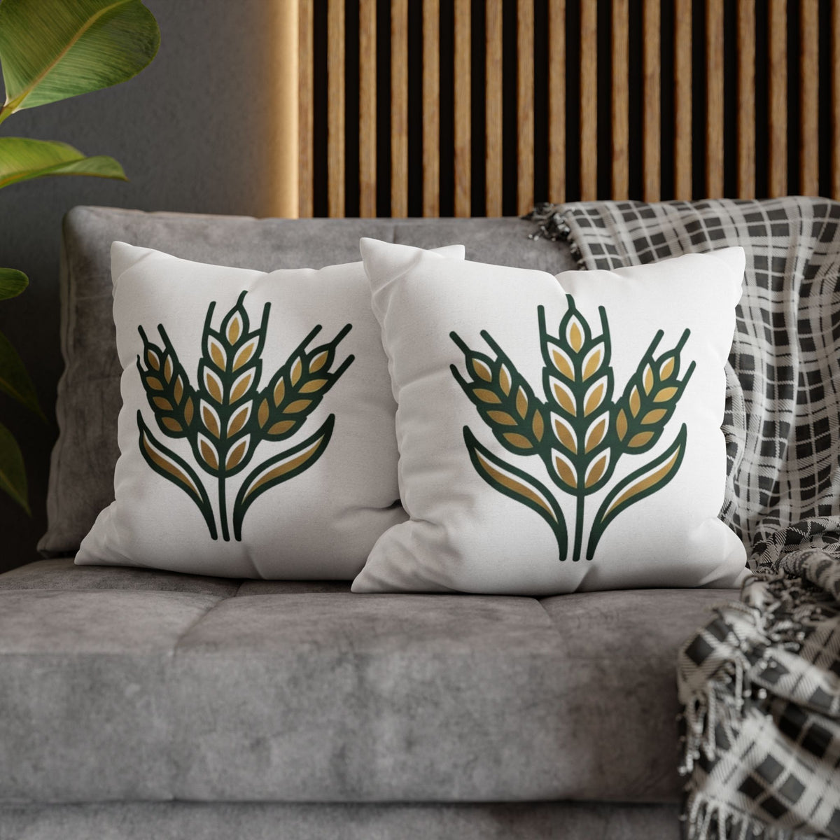 Virgo Wheat Meadow Decorative Pillowcase — Farmhouse Grain Throw Pillow Cover