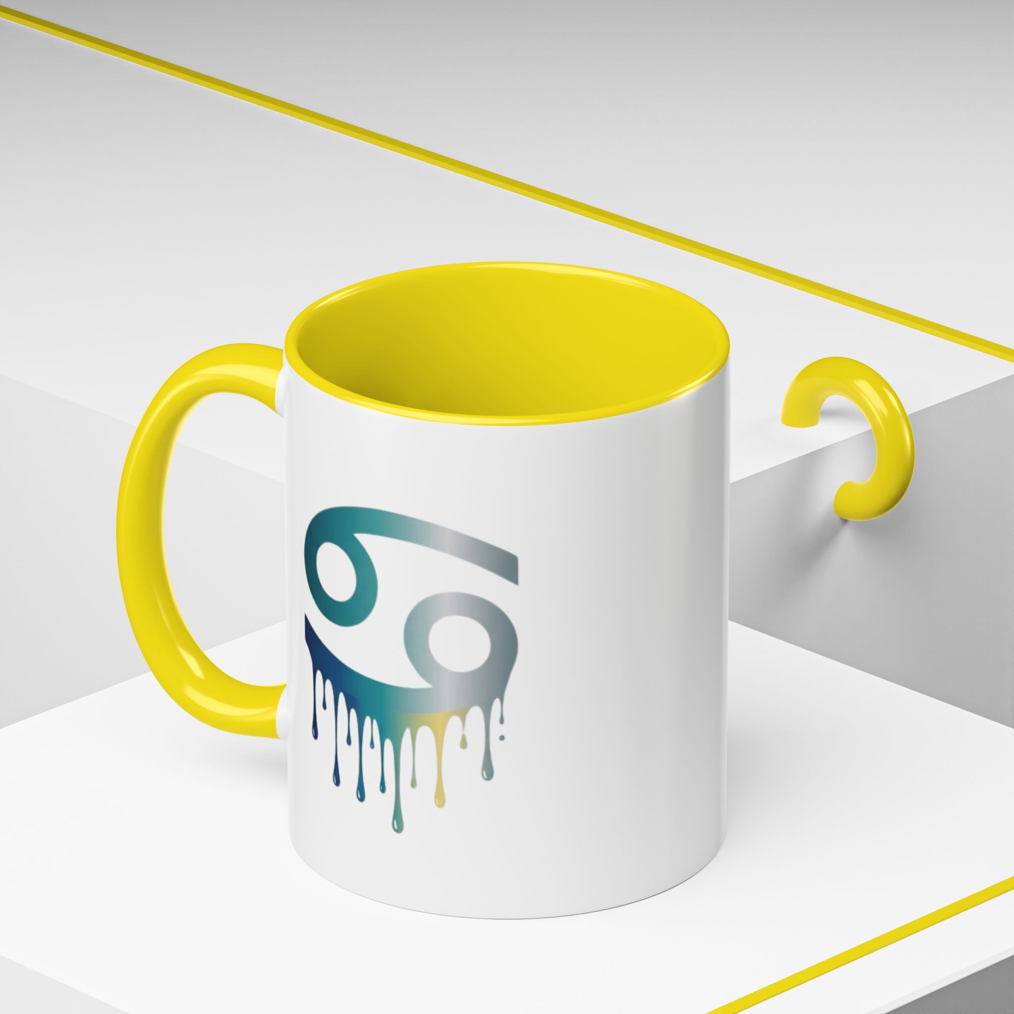 Cancer Zodiac Drip Accent Coffee Mug — Astrology Horoscope Gift