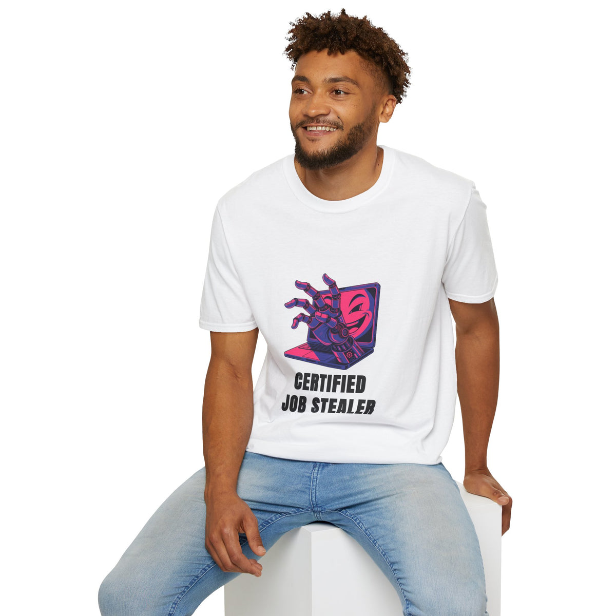 Certified Job Stealer T-Shirt — Retro Cyber Hand Graphic Tee - Trending Now - August 2026
