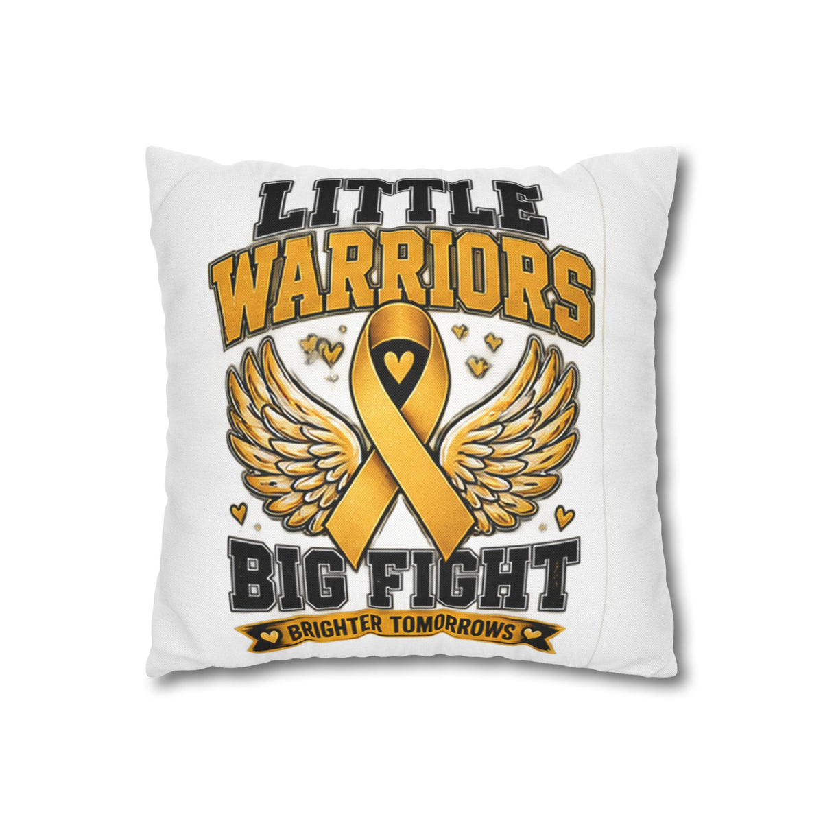 Champion Kids Pillow - "Little Warriors Big Fight" Childhood Cancer Awareness Throw Pillowcase