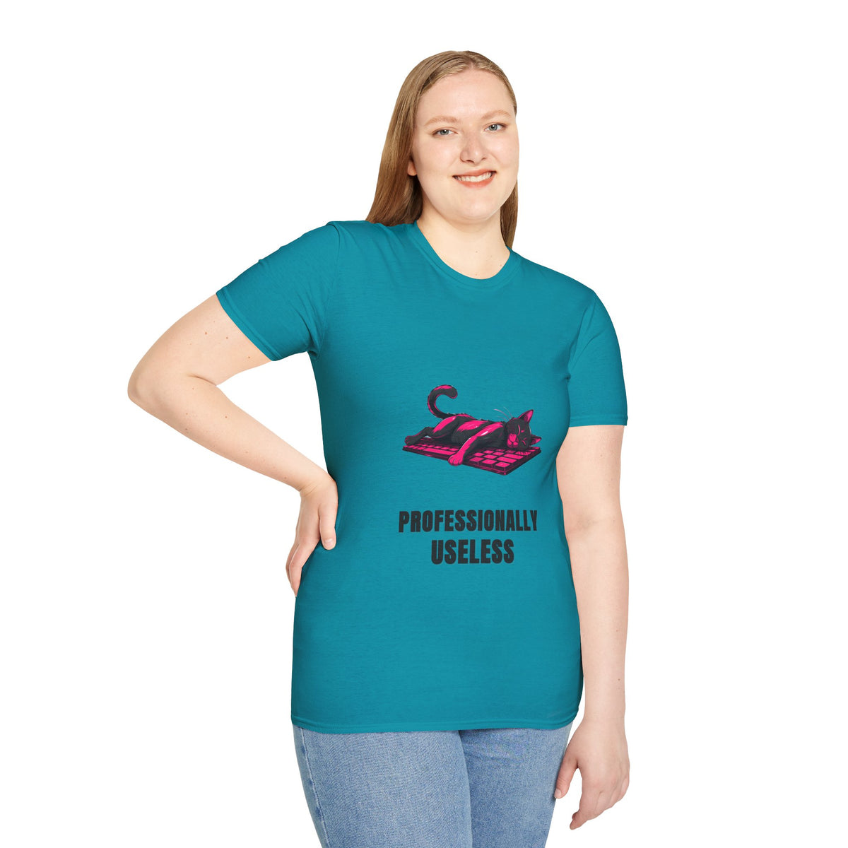 T‑Shirt — 'Professionally Useless' Relaxed Cat Graphic Tee - Trending Now - August 2026
