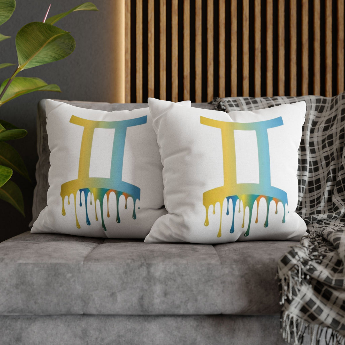 Gemini Drip Zodiac Pillow pillowcase Spun Square Pillowcase