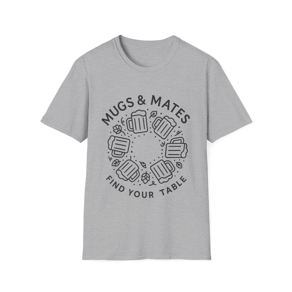 Mugs And Mates Minimalist Coffee Wreath T-Shirt, Cute Cafe Friendship Graphic Tee - Trending Now - September 2026