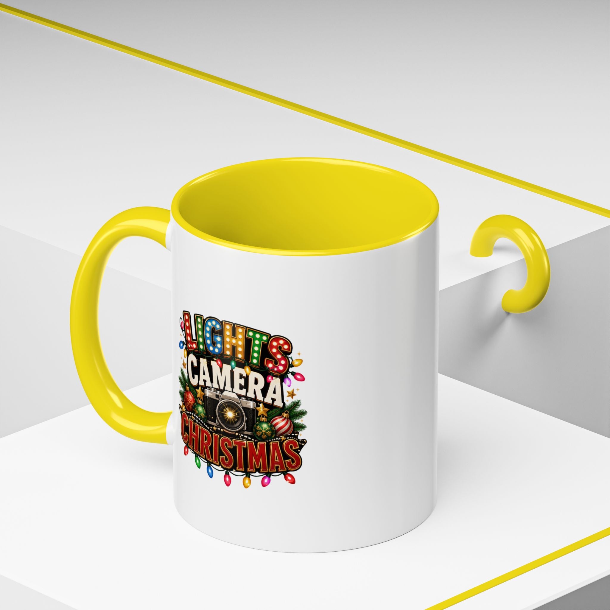 Accent Coffee Mug Lights Camera Christmas