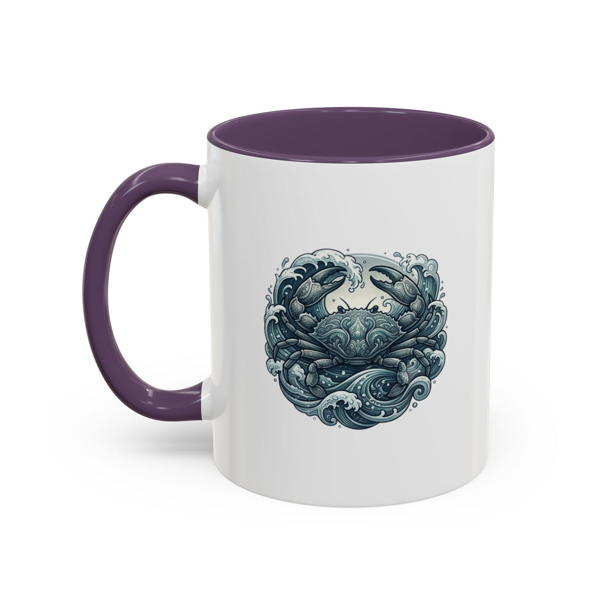 Cancer Zodiac Crab Ocean Crest Accent Coffee Mug