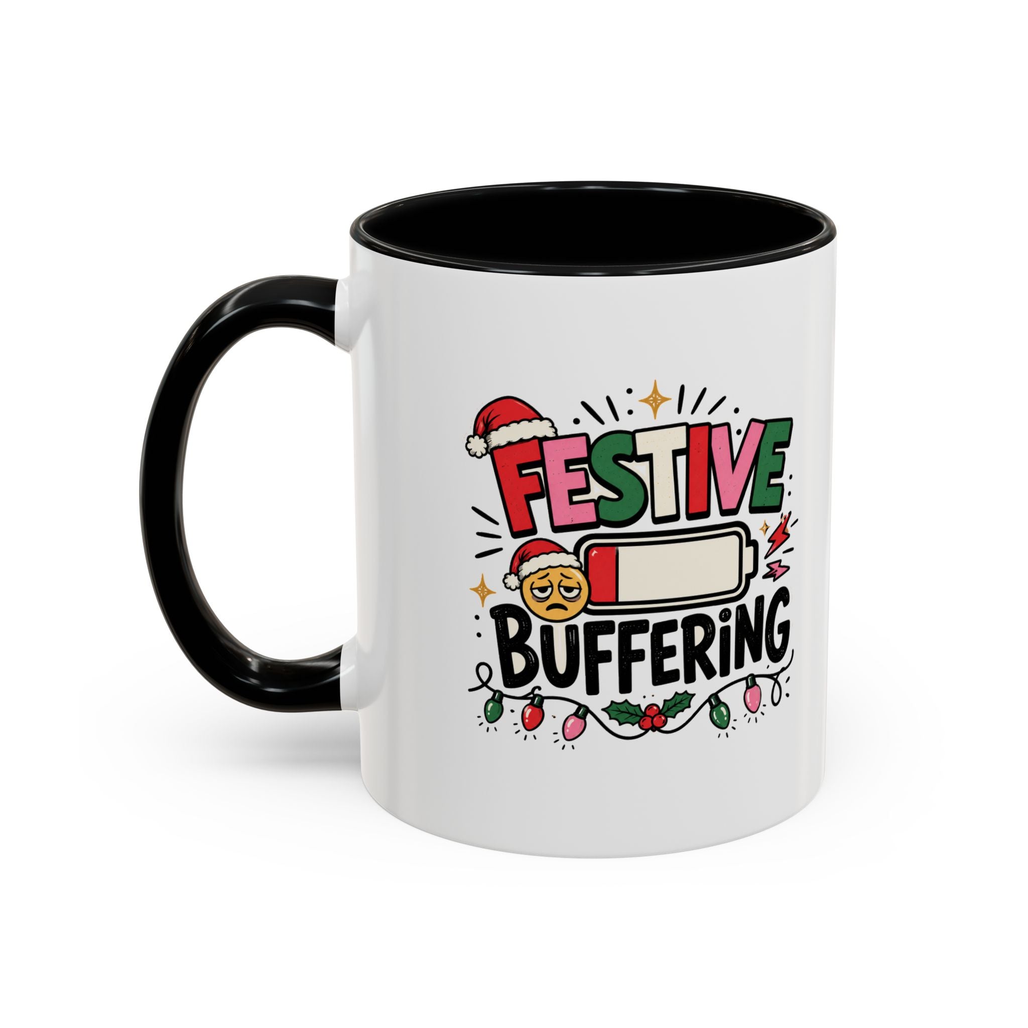 Modern Day Christmas Festive Buffering Mug — Funny Christmas Holiday Coffee Cup (11/15oz)
