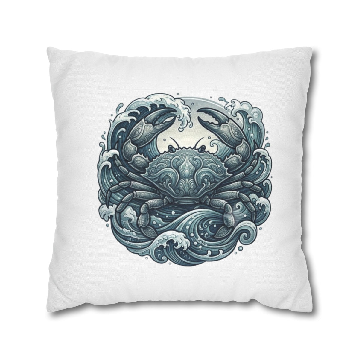 Cancer Zodiac Ocean Crab Decorative Pillowcase — Nautical Coastal Accent