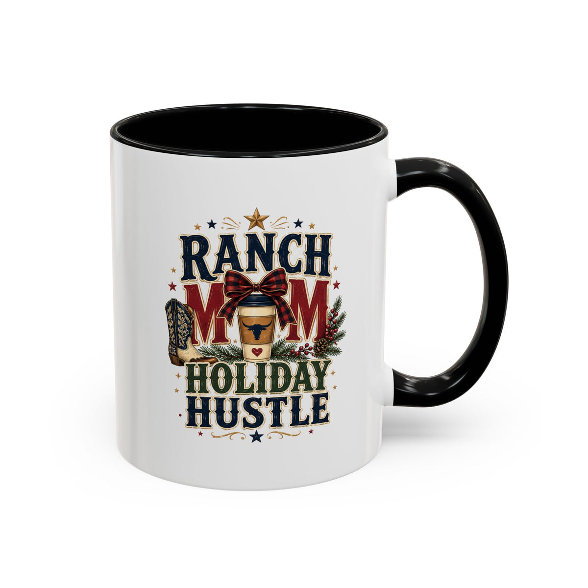 Modern Day Christmas Ranch Mom Holiday Hustle Accent Coffee Mug