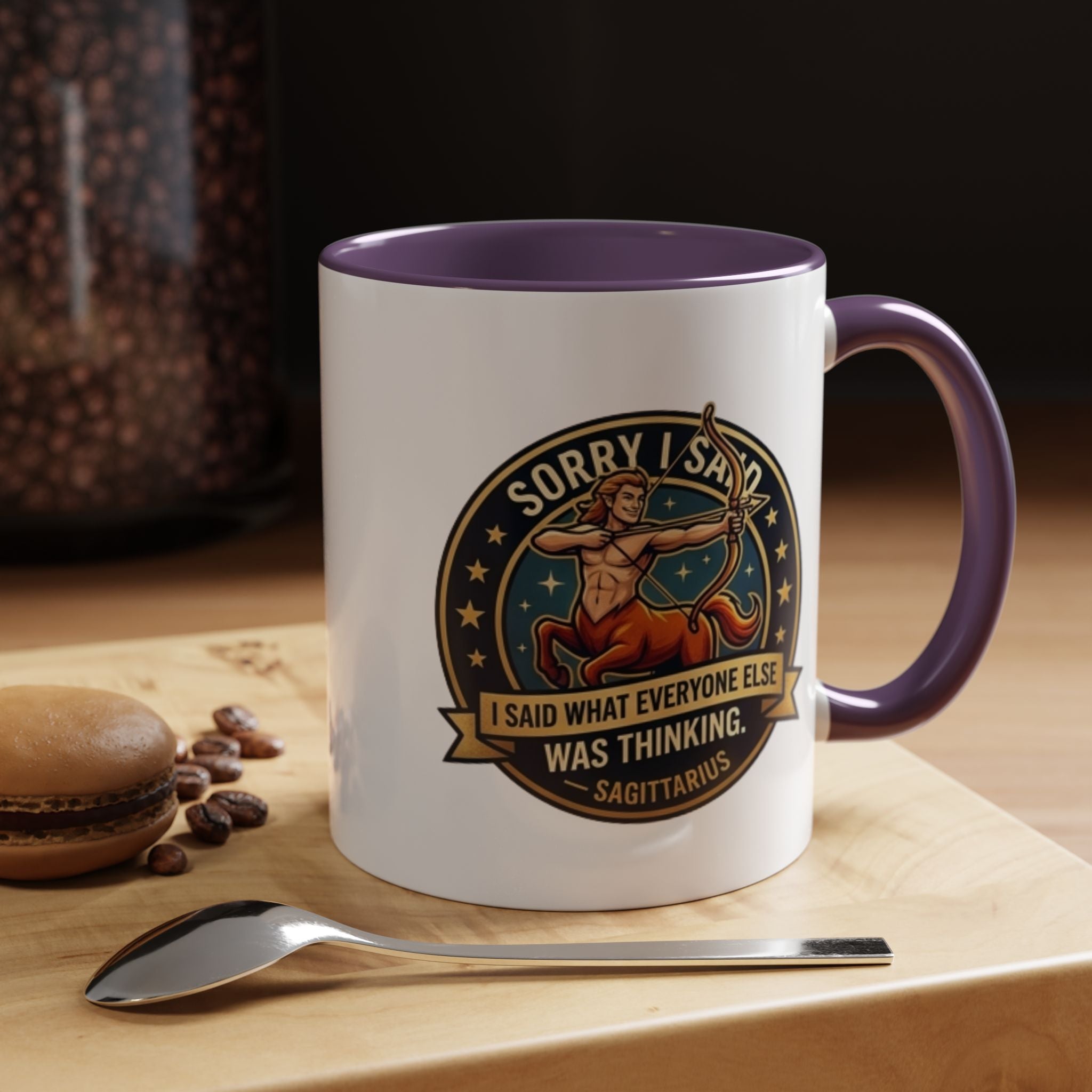 Sagittarius Coffee Mug — "Sorry I Said What Everyone Else Was Thinking" Zodiac Archer Accent Mug