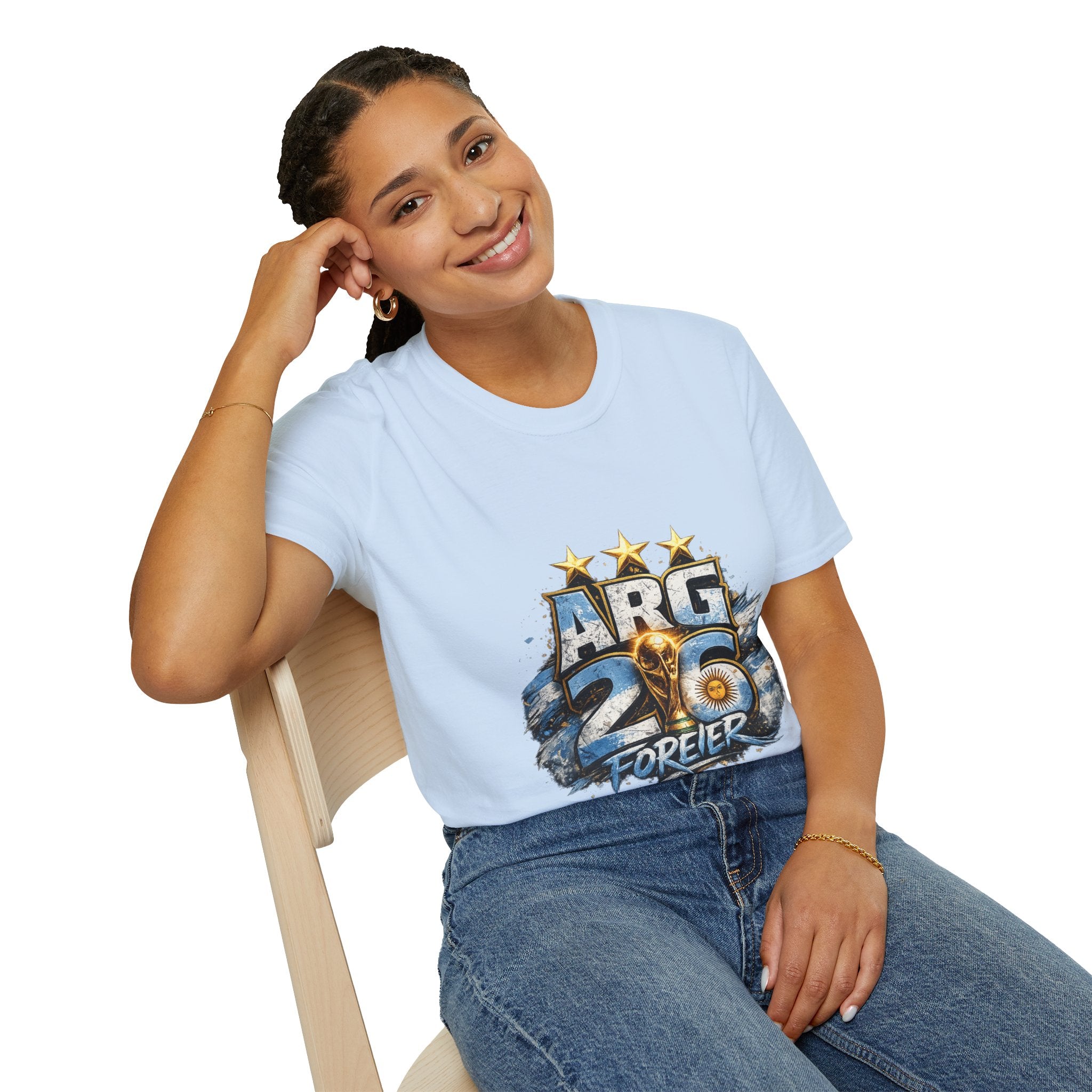 Argentina 26 Forever T‑Shirt — ARG Soccer World Cup 3‑Star Fan Tee