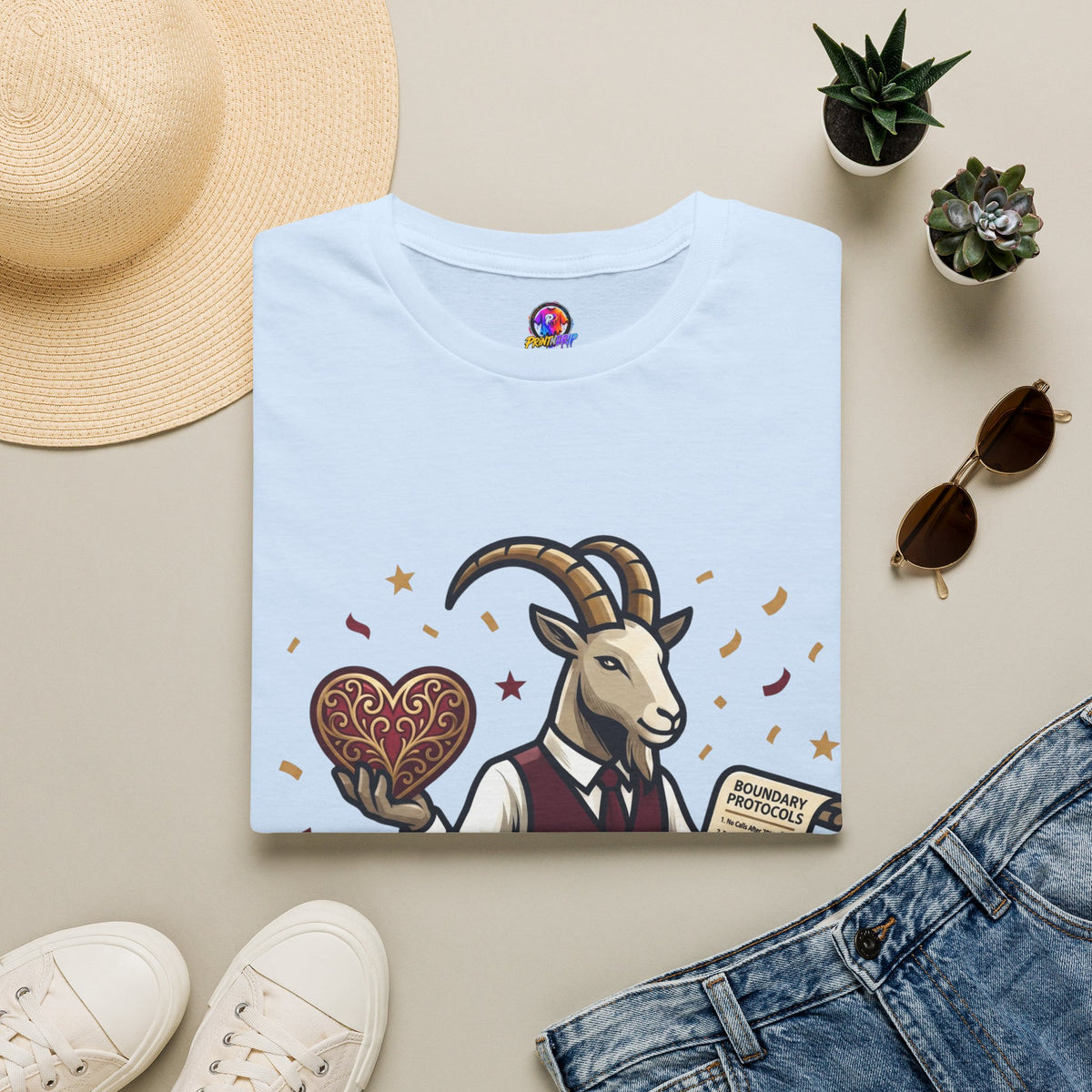 Capricorn T-Shirt — "Setting Boundaries is My Love Language" Zodiac Goat Tee