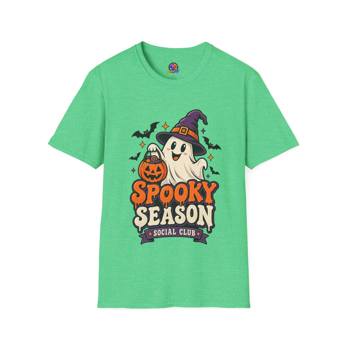 Spooky Season T-Shirt — Cute Ghost Halloween Tee ("Spooky Season Social Club")
