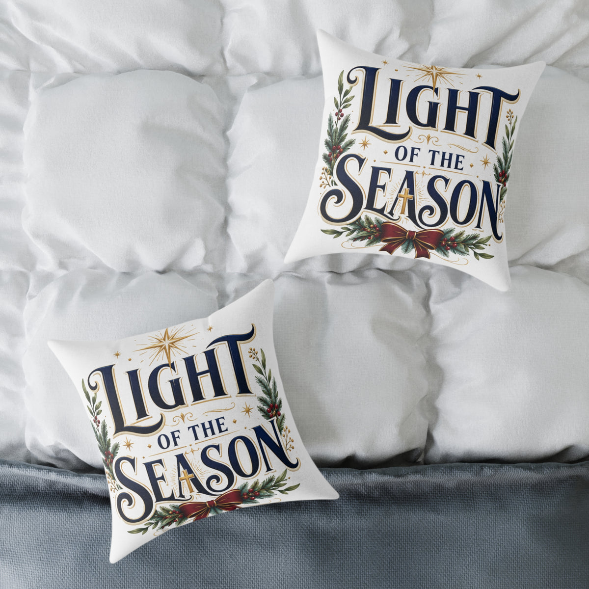 Christmas Light of the Season Holiday Throw Pillow - Christmas Decorative Cushion