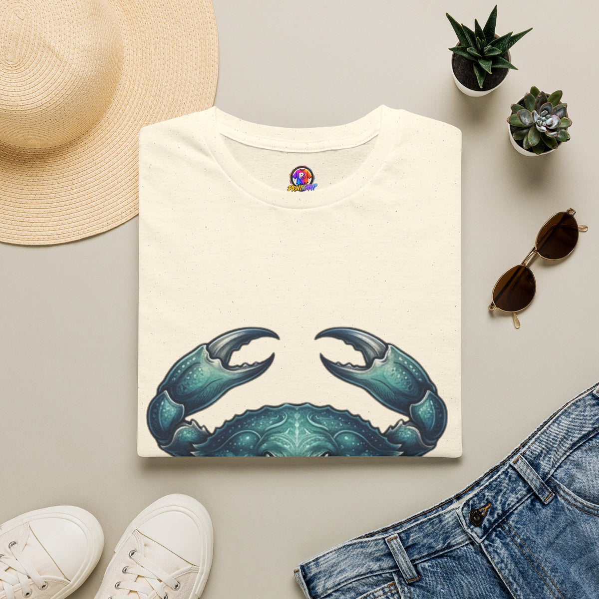 Crab Graphic T-Shirt — Coastal Sea Creature Tee