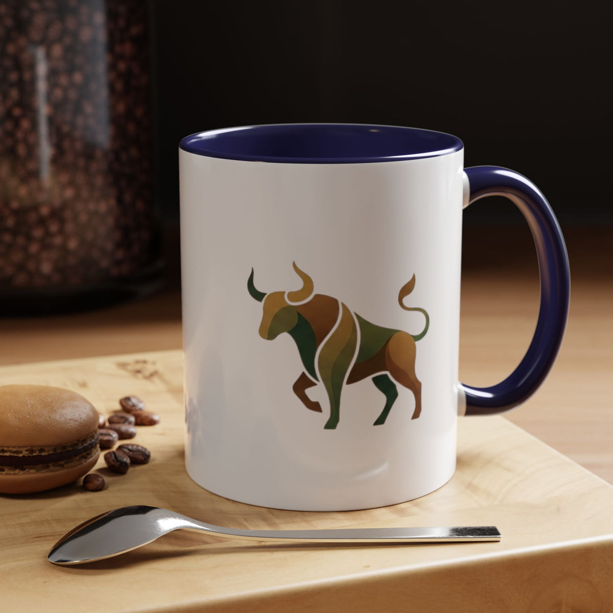 Taurus Geometric Bull Accent Coffee Mug — Taurus Zodiac Gift