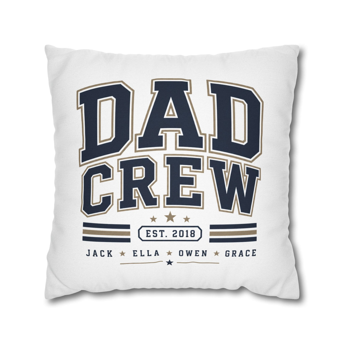 Dad Crew Decorative Pillowcase Milo Bailey Dog Dad Mom – Personalized Family Name Accent