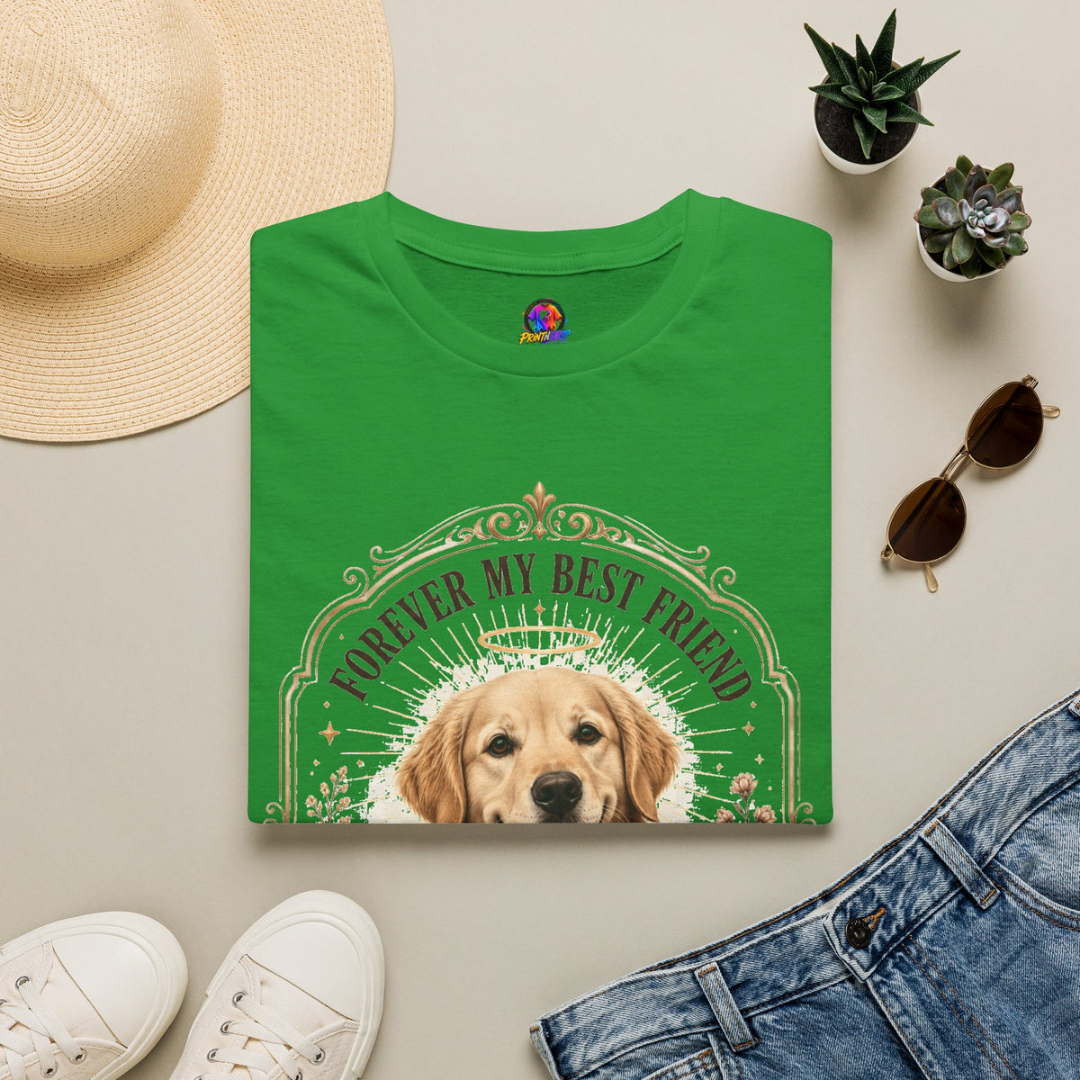 Forever My Best Friend Memorial Dog T-Shirt — Personalized Pet Tribute Tee