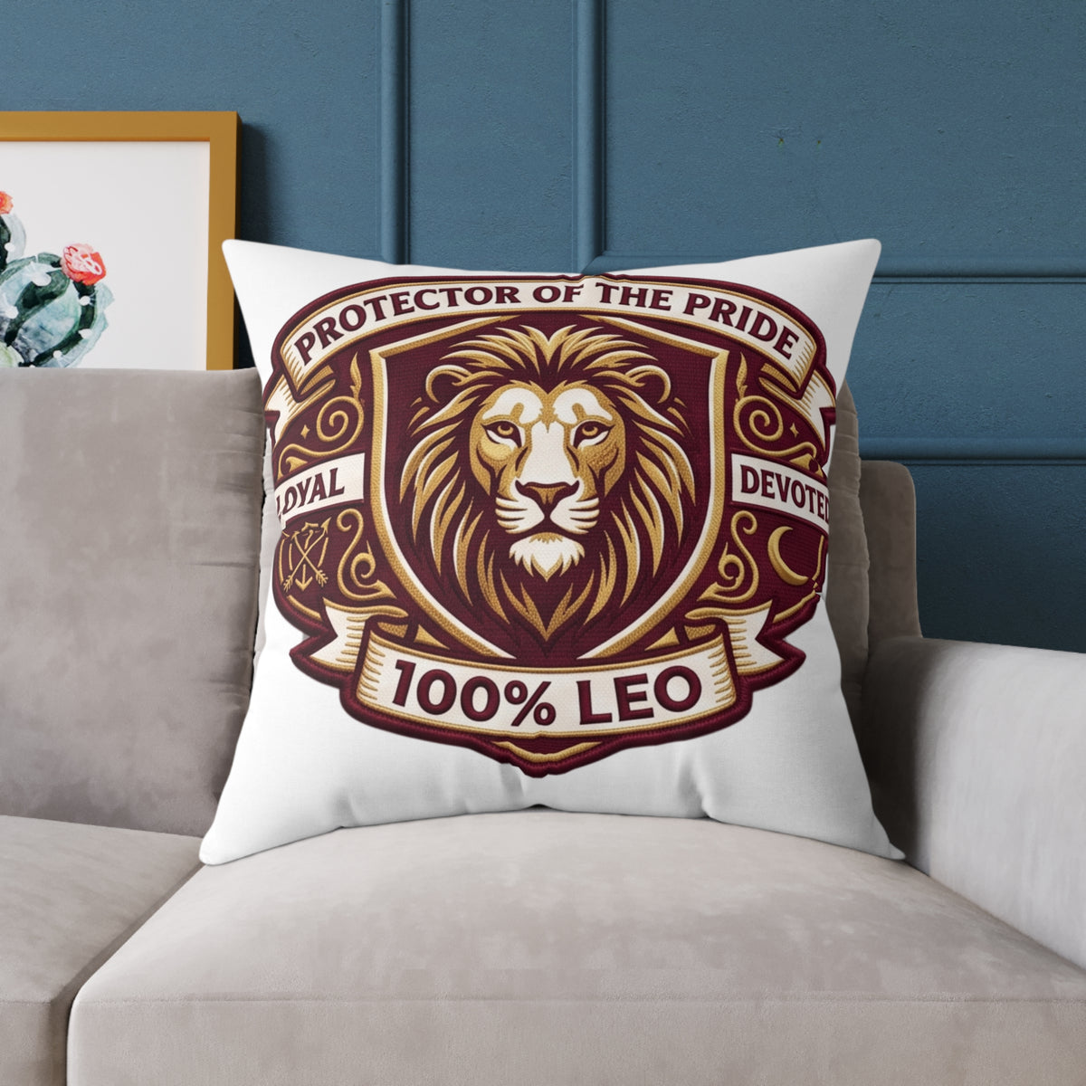 Leo Zodiac Protector Of The Pride Square Poly Canvas Pillow