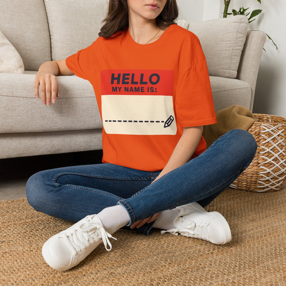 Hello My Name Is Name Tag T-Shirt — Funny Novelty Graphic Tee - Trending Now - August 2026