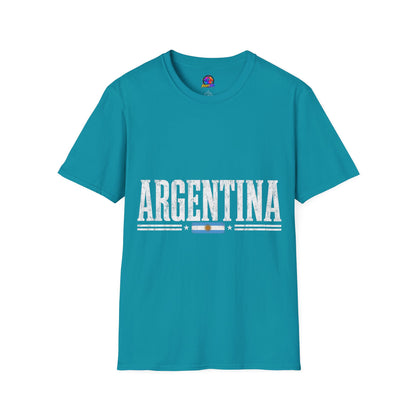 Argentina Graphic T-Shirt — Retro Flag Stripe Football Soccer Tee