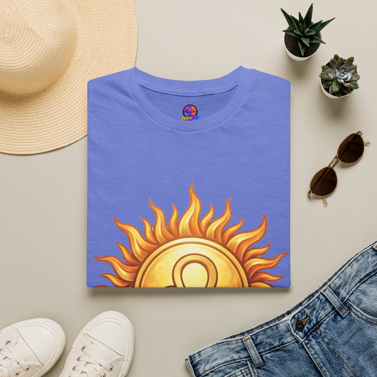 Leo Sun T‑Shirt — Zodiac Sunburst Graphic Tee