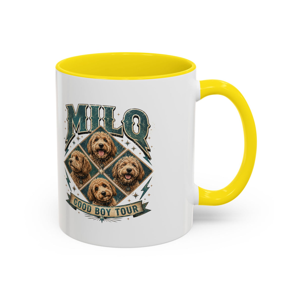 Milo Bailey Dog Dad Mom Good Boy Tour Accent Coffee Mug – Milo Dog Portraits