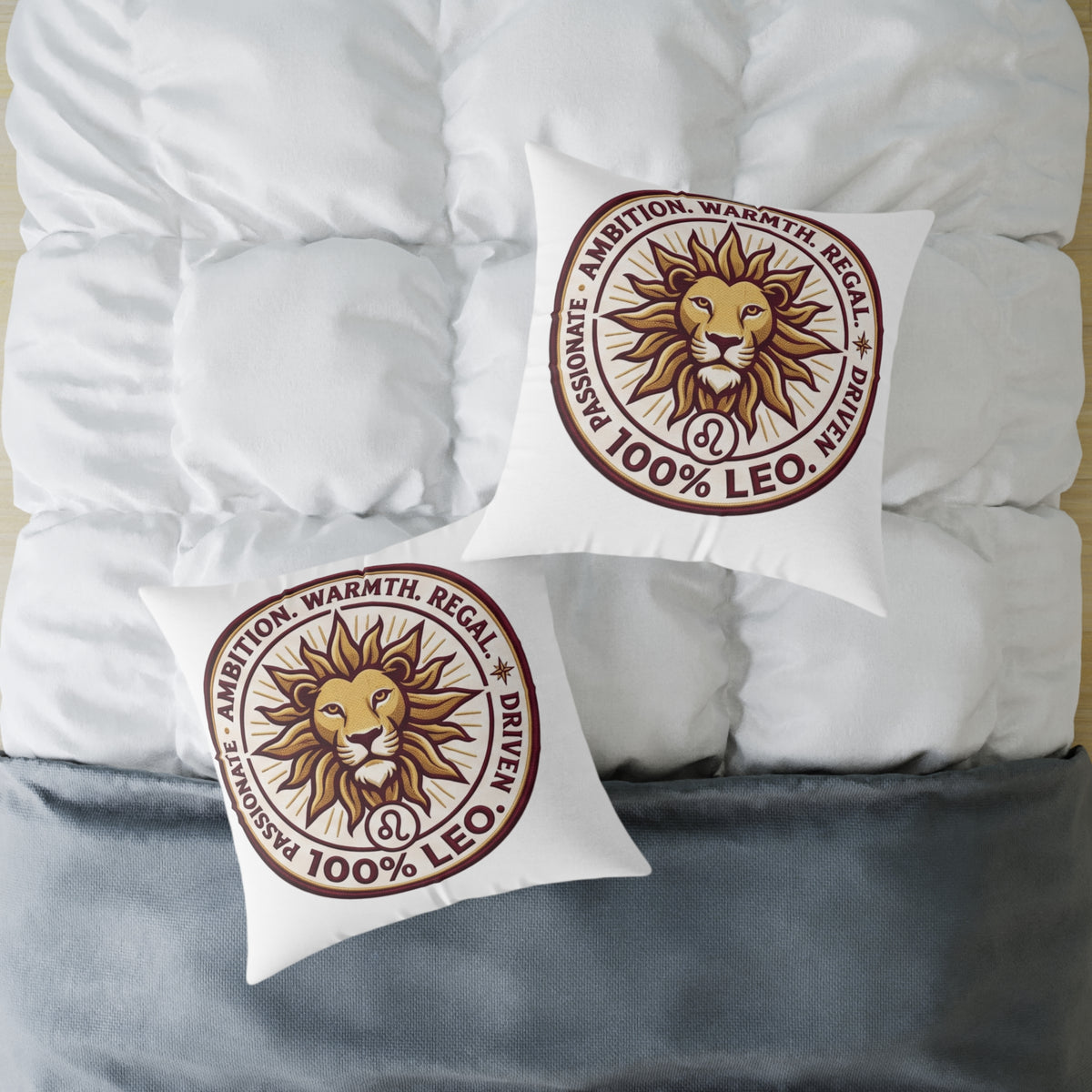 Leo Zodiac Ambition Warmth Square Poly Canvas Pillow