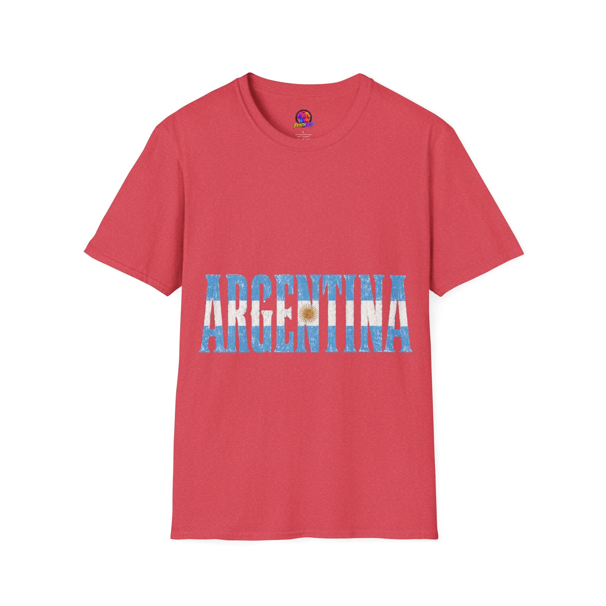 Argentina Flag Stripe T-Shirt — Vintage Blue 'ARGENTINA' Graphic Tee