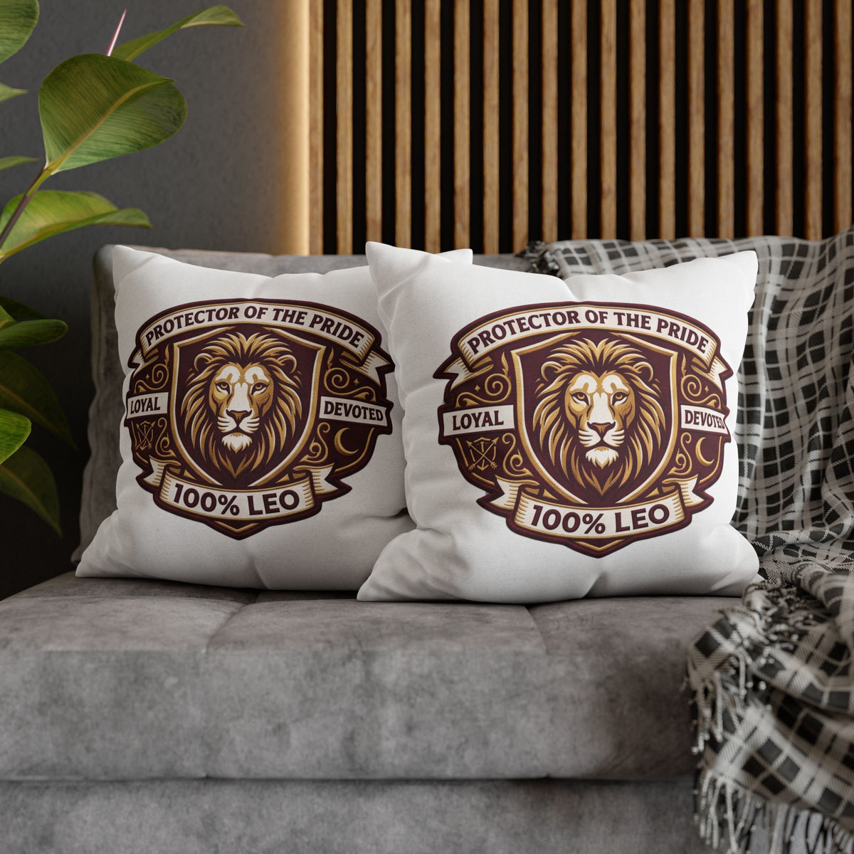 Leo Zodiac Loyal Devoted Spun Polyester Square Pillowcase