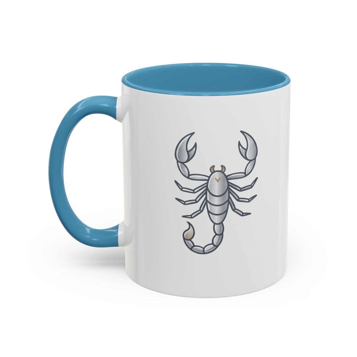 Scorpio Zodiac Accent Coffee Mug — Silver Scorpion Astrology Gift