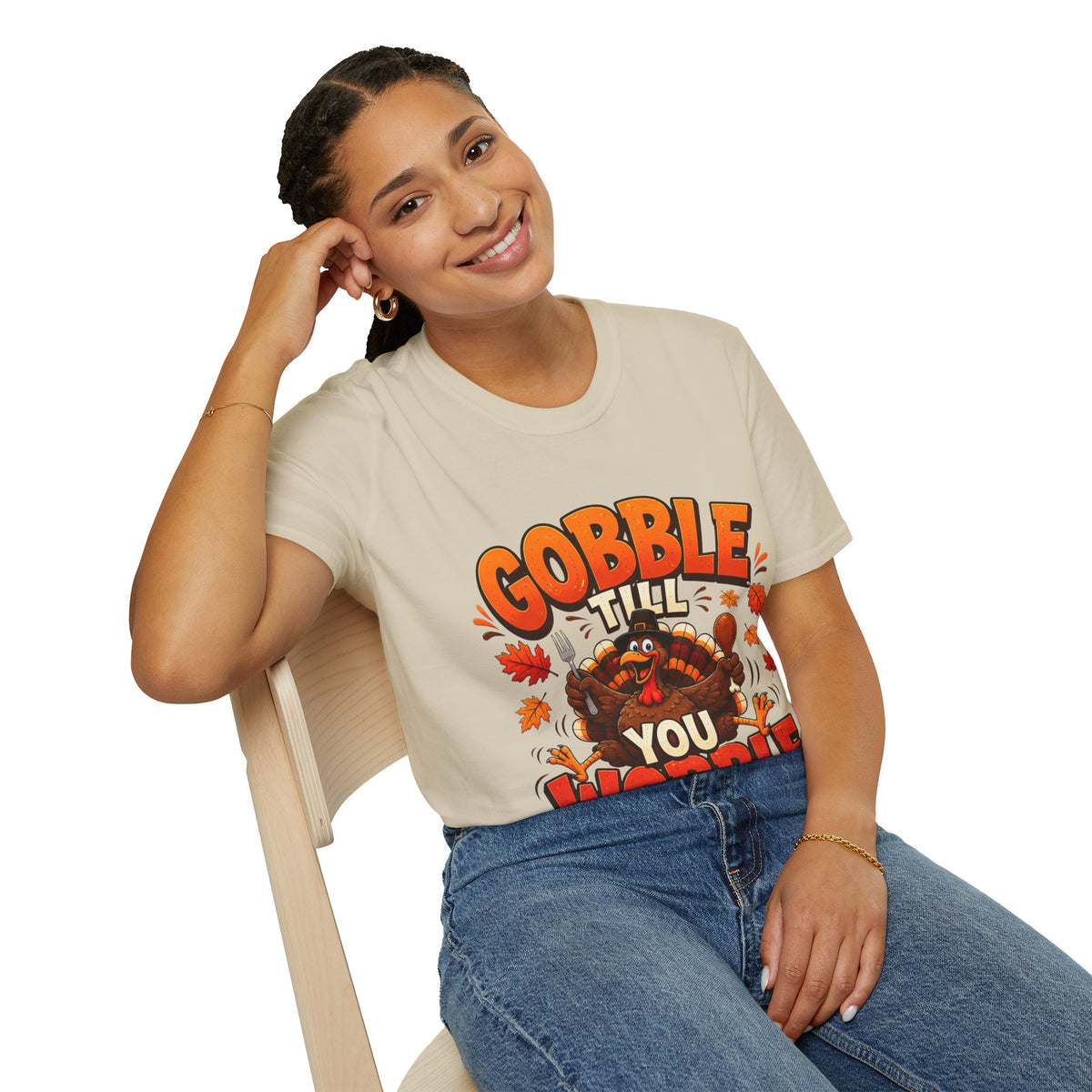 Thanksgiving T-Shirt Gobble 'Til You Wobble Thanksgiving T-Shirt